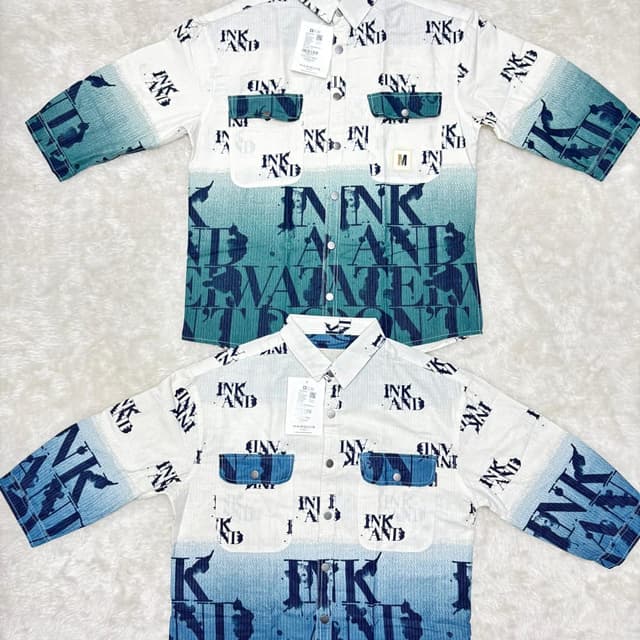 White, Blue, Teal Shirt