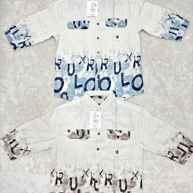 White, Blue, and Brown Shirt