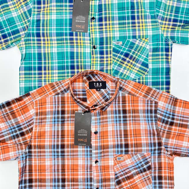 Green, Yellow, Blue and Orange, Brown, Blue Shirt