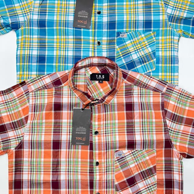 Orange, maroon, green, white, blue, yellow Shirt