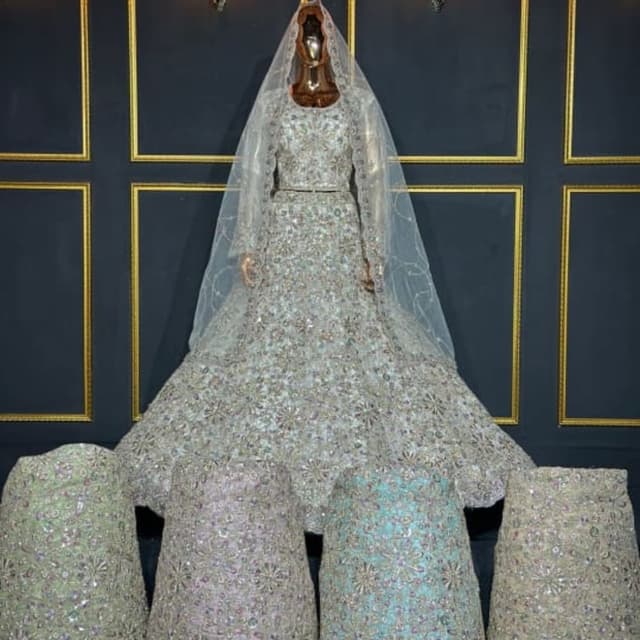 Ivory, Silver Lehenga Choli