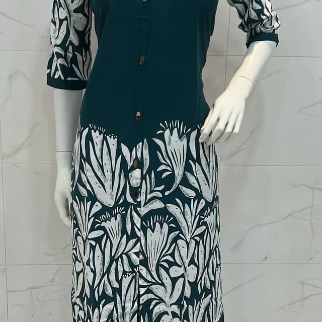 Teal and White Kurti