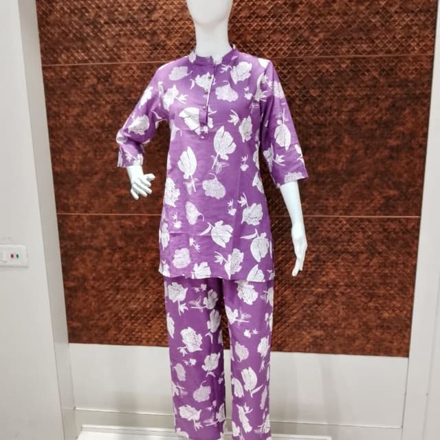 Purple and White Pajama Set
