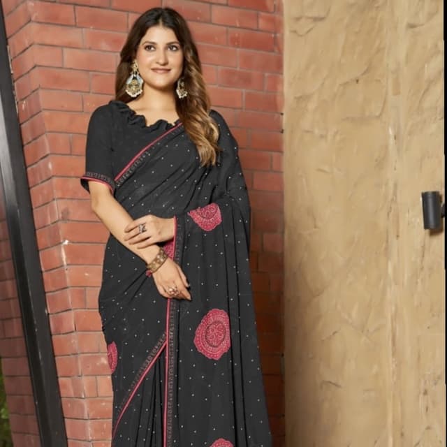 Black and Pink Saree