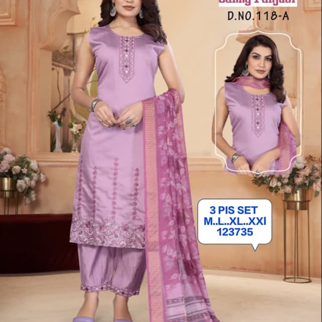 Lavender and Pink Salwar Kameez (3-piece set)
