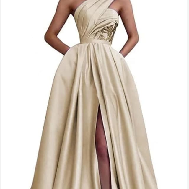 Beige and Gold Dress