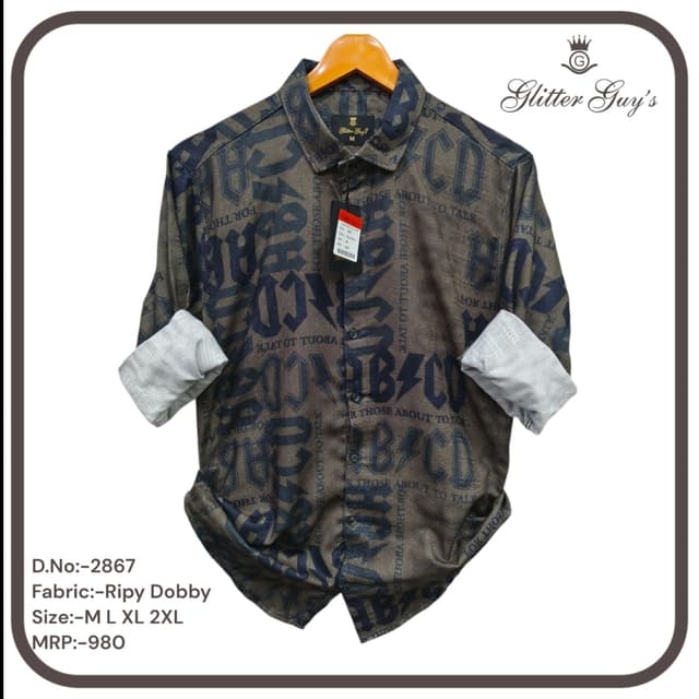 Brown and Navy Blue Shirt