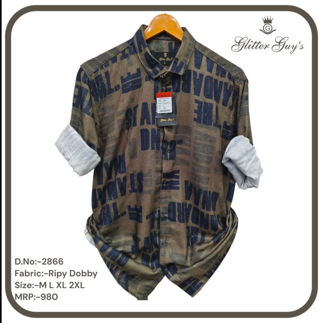 Brown and Navy Blue Shirt
