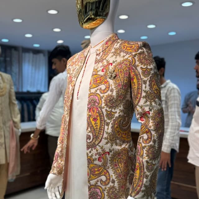 Ivory, Yellow, Pink, Brown Jacket