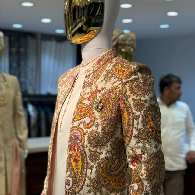 Ivory, Yellow, Pink, Brown Jacket