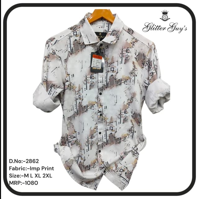 White, Beige, Brown, Black Shirt