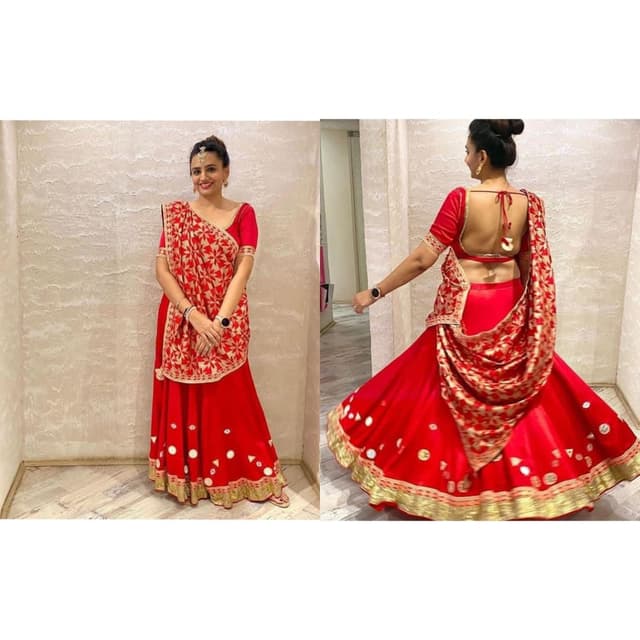 Red and Gold Lehenga Choli