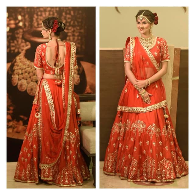 Red and Gold Lehenga Choli
