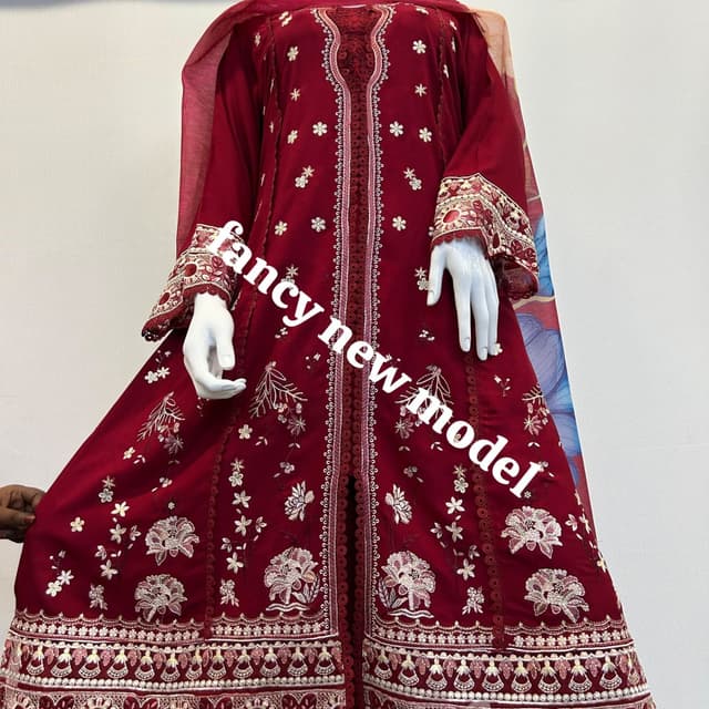 Burgundy, White, and touches of Gold Dress