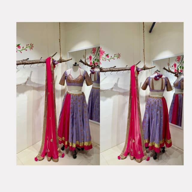 Lavender, Pink, Gold Lehenga Choli