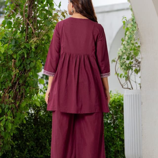 Maroon Kurta with Palazzo
