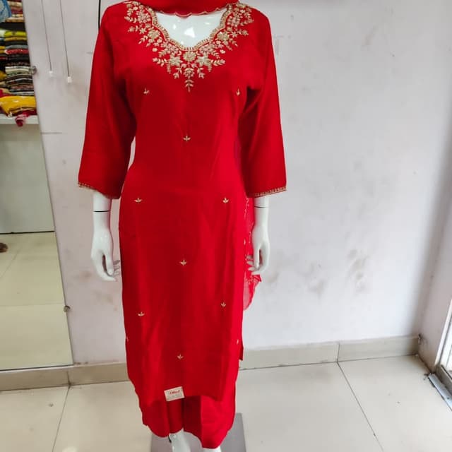 Red with gold accents Salwar Suit