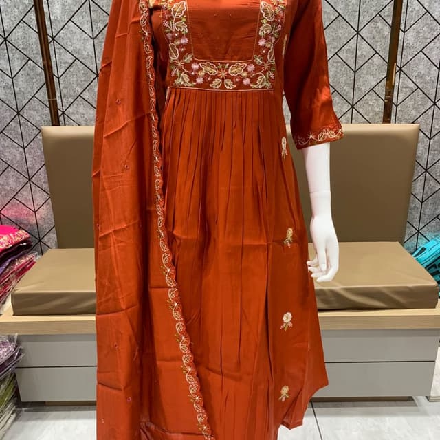 Terracotta Anarkali Suit