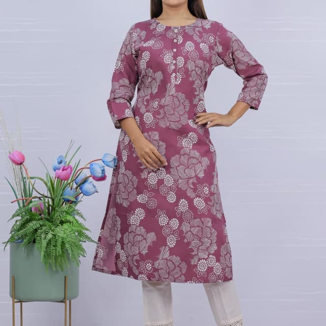 Mauve with white Kurti
