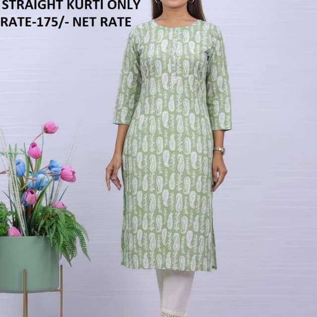 Light Green and White Kurti