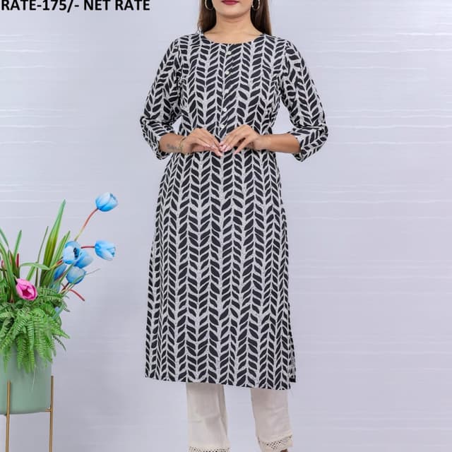 Black and White Kurti