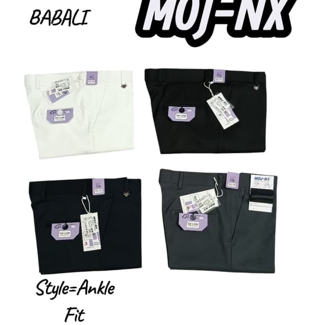 White, Black, Gray Pants