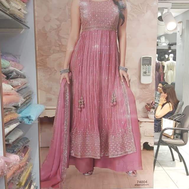Pink with Silver accents Anarkali Suit