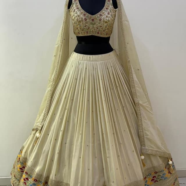 Ivory, Gold, Multicolor Lehenga Choli