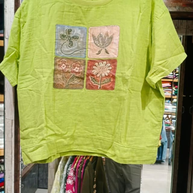 Lime Green with Multi-colored accents T-shirt
