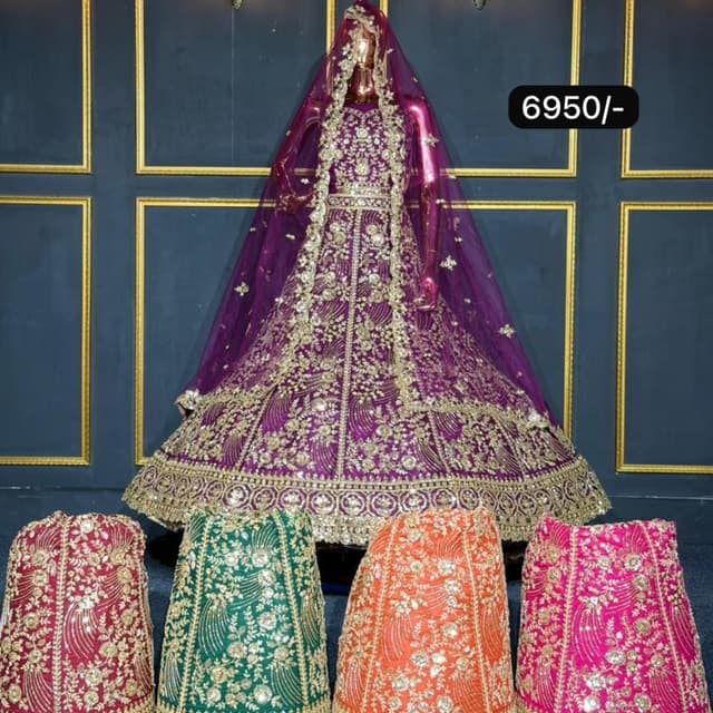 Purple and Gold Lehenga Choli