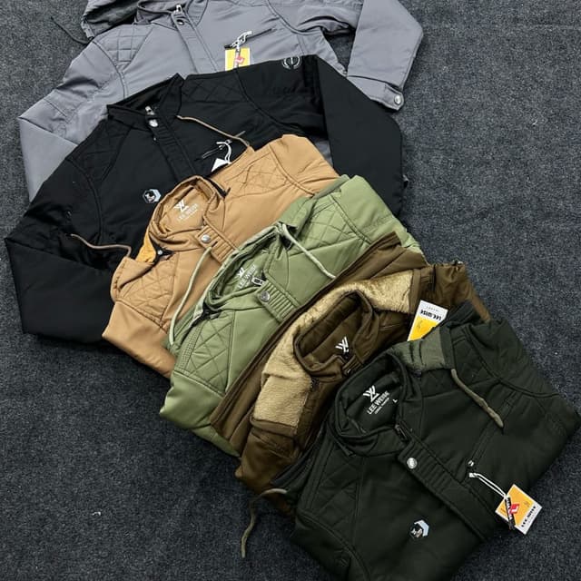 Black, Gray, Tan, Olive Green, and Dark Brown Jacket
