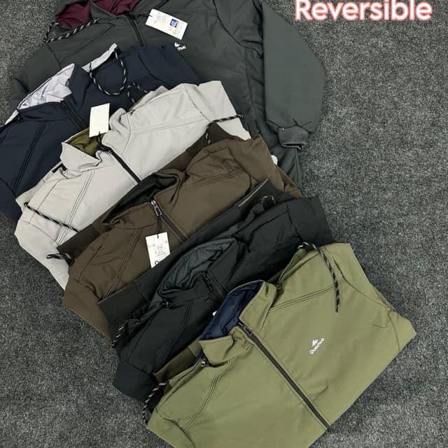 Various, including black, olive green, dark grey, brown, and light grey Jacket