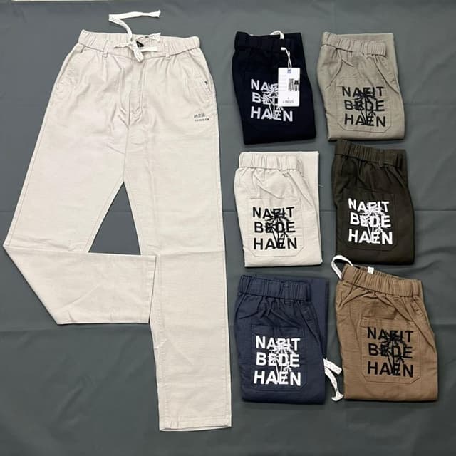 Various, including beige, black, gray, olive green, navy blue, and brown Pants