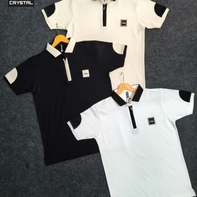 Black and White, Cream with black accents Polo Shirt