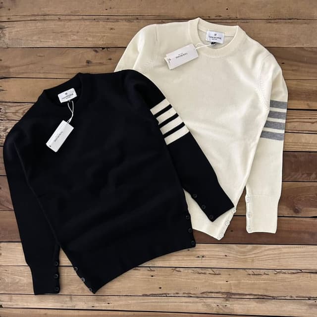 Black and white, cream with grey accents Sweater