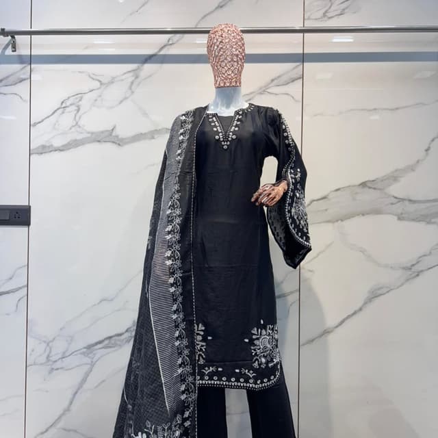 Black and White Salwar Kameez Suit