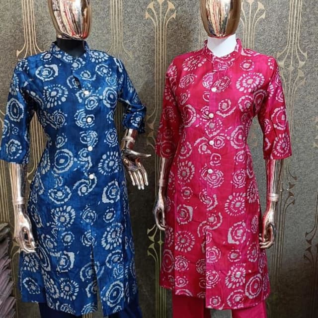 Blue and White, Pink and White Kurta