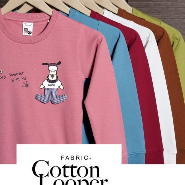 Various, including dusty rose, blue, red, white, brown, and green Sweatshirt