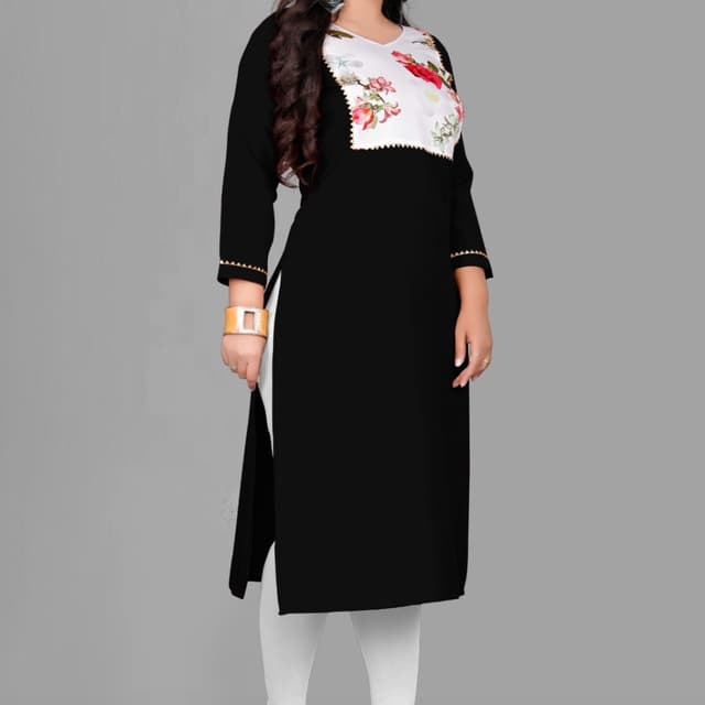 Black, White, Red, Green Kurti