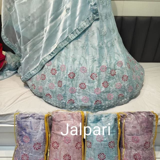 Light Blue, Pink, Red Lehenga Choli