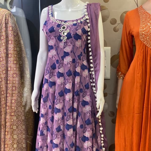 Lavender, blue and white Dress