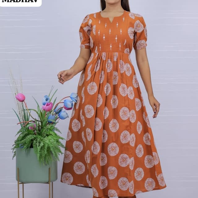 Orange and White Dress