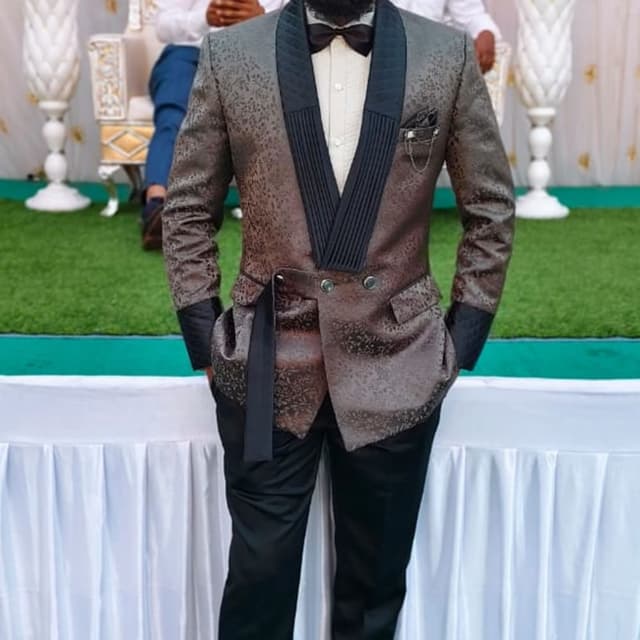 Brown, Black, and White Suit