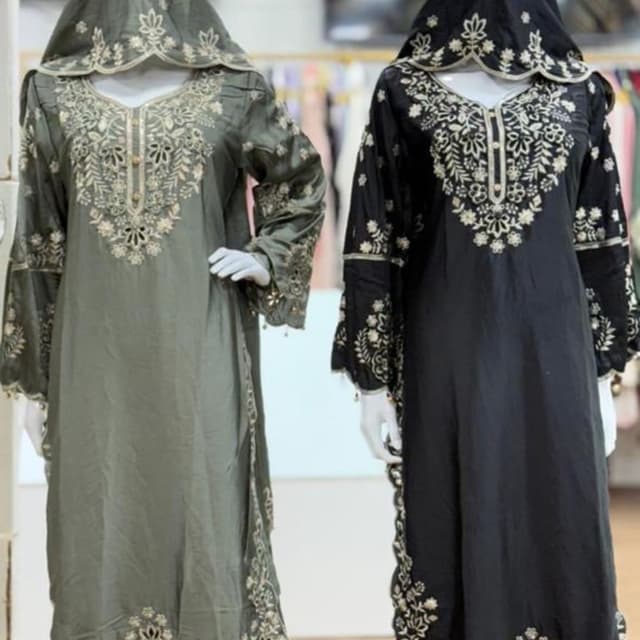 Black and Golden, Olive Green and Golden Dress