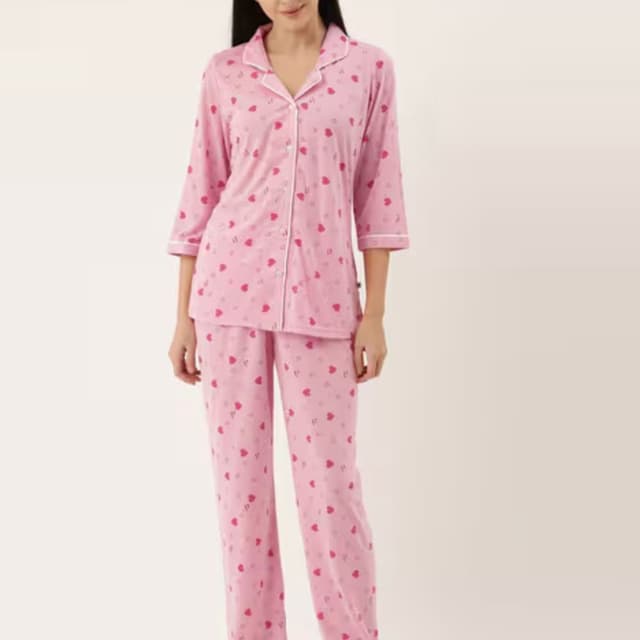 Pink and White Pajama Set
