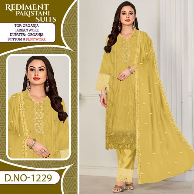 Mustard Yellow Pakistani Suit