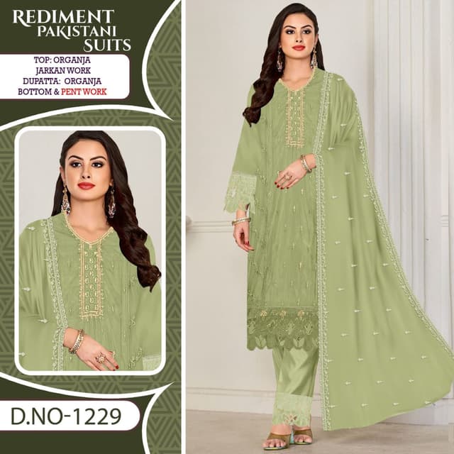 Sage Green Pakistani Suit