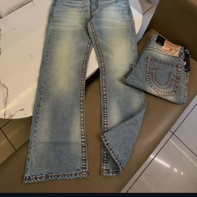 Light Blue with Brown stitching Jeans