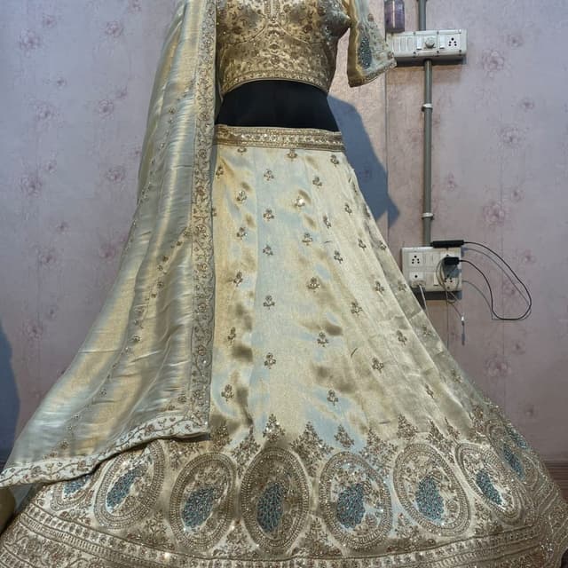 Ivory, Gold, Teal Lehenga Choli