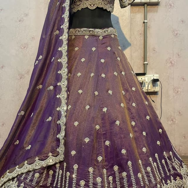 Purple and Gold Lehenga Choli